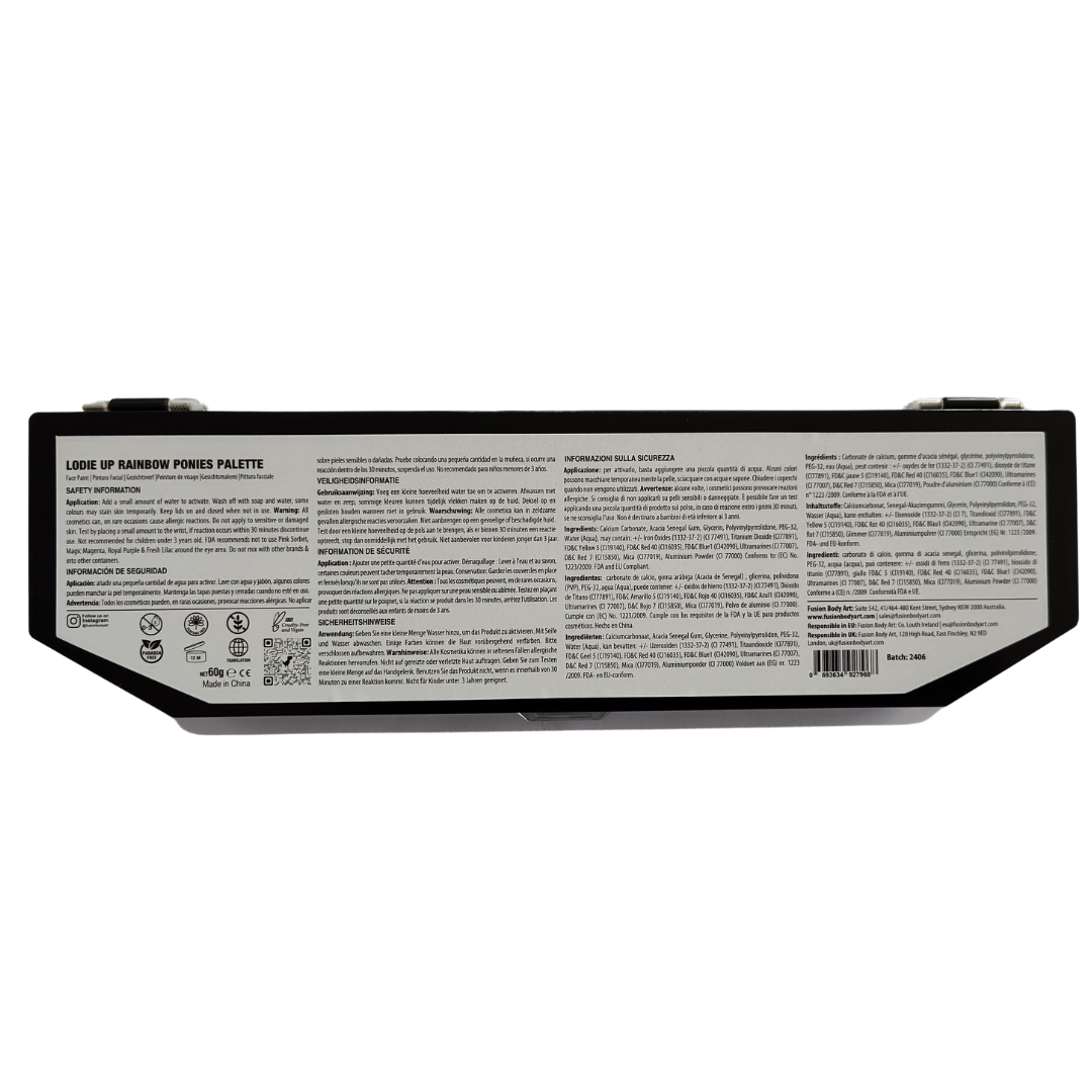 Fusion Body Art Palette - Lodie Up Rainbow Ponies