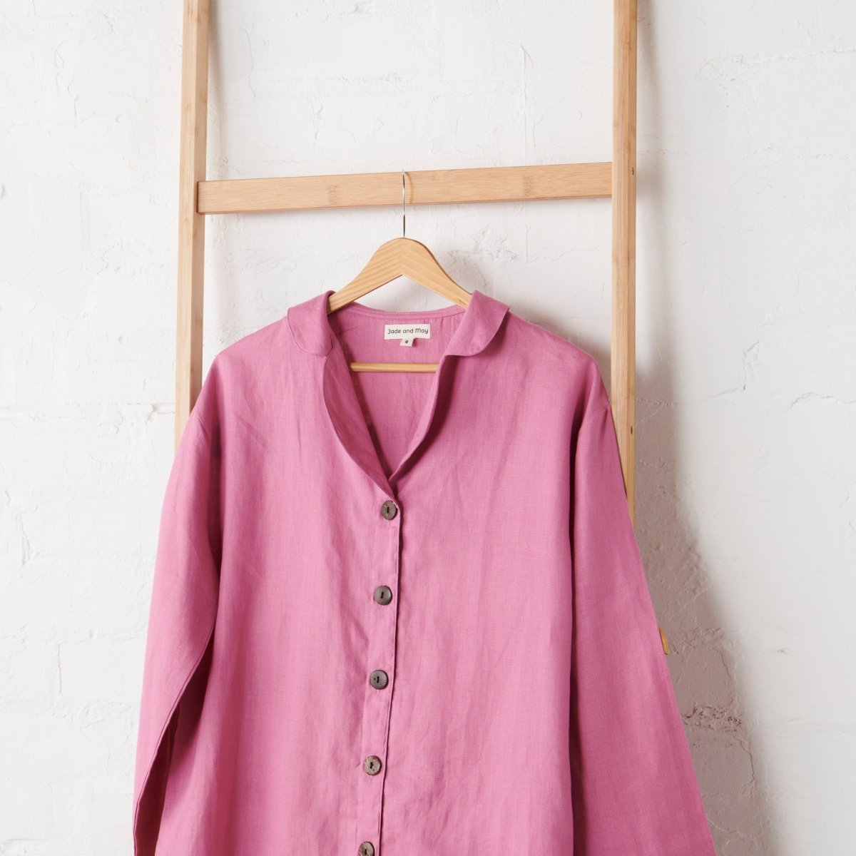 Linen Pyjama Set in Fuchsia